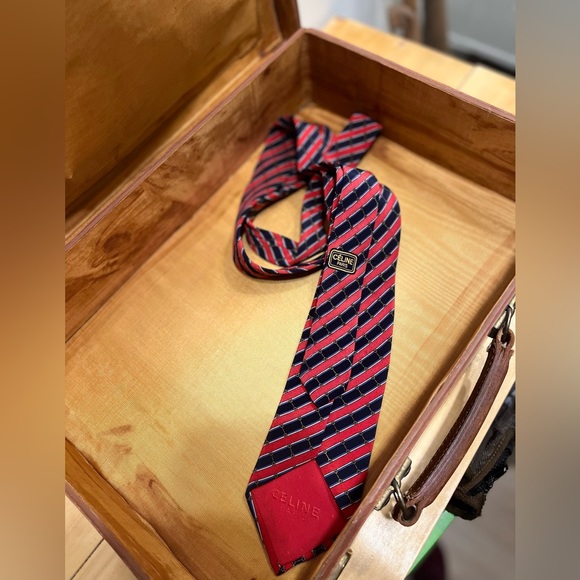 Slim vintage Celine Paris tie in exceptional quality, silk - Picture 5 of 5
